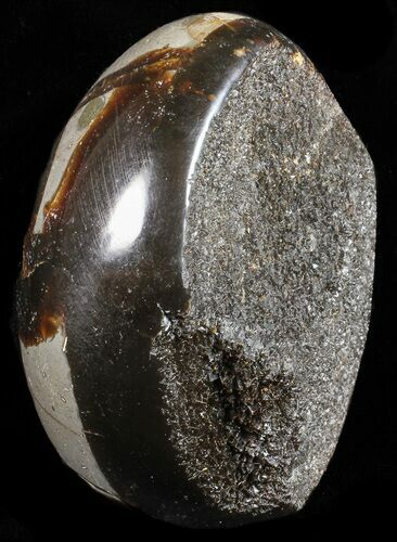 Septarian Dragon Egg Geode - Black Crystals #58794